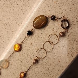Pretty Earthtone Stone and Bead Necklace